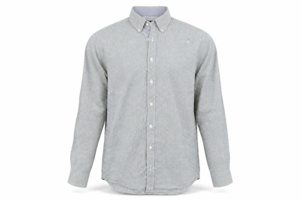 Marks & Spencer Mens Green Check   Button-Up Size 16
