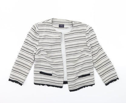 Marks & Spencer Womens Ivory Striped  Jacket  Size 10