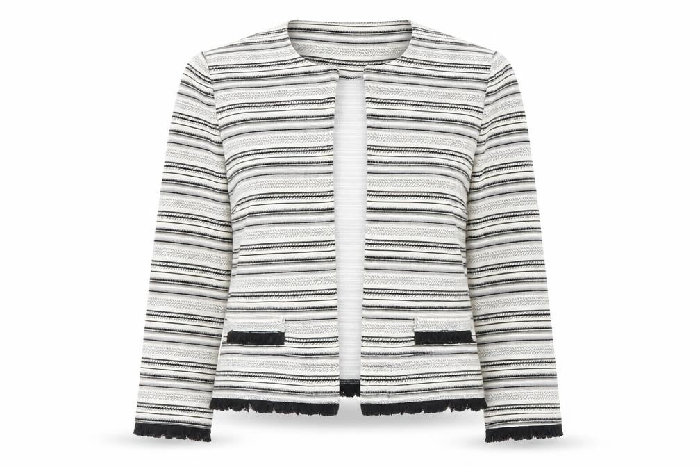 m&s Womens Ivory Striped  Jacket  Size 10