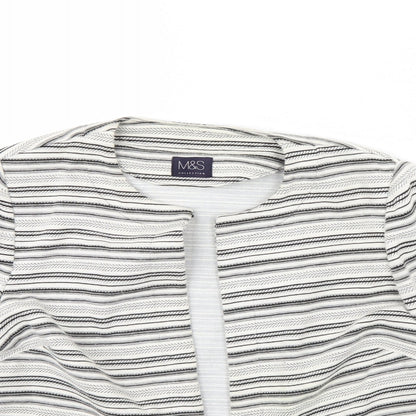 Marks & Spencer Womens Ivory Striped  Jacket  Size 10