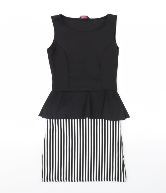 Evita Womens Black Striped  Bodycon  Size 10