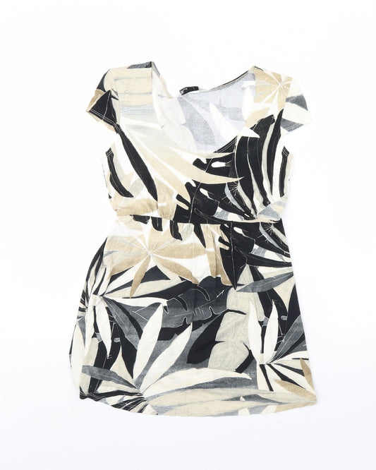 BHS Womens Black Floral  Basic Blouse Size 10