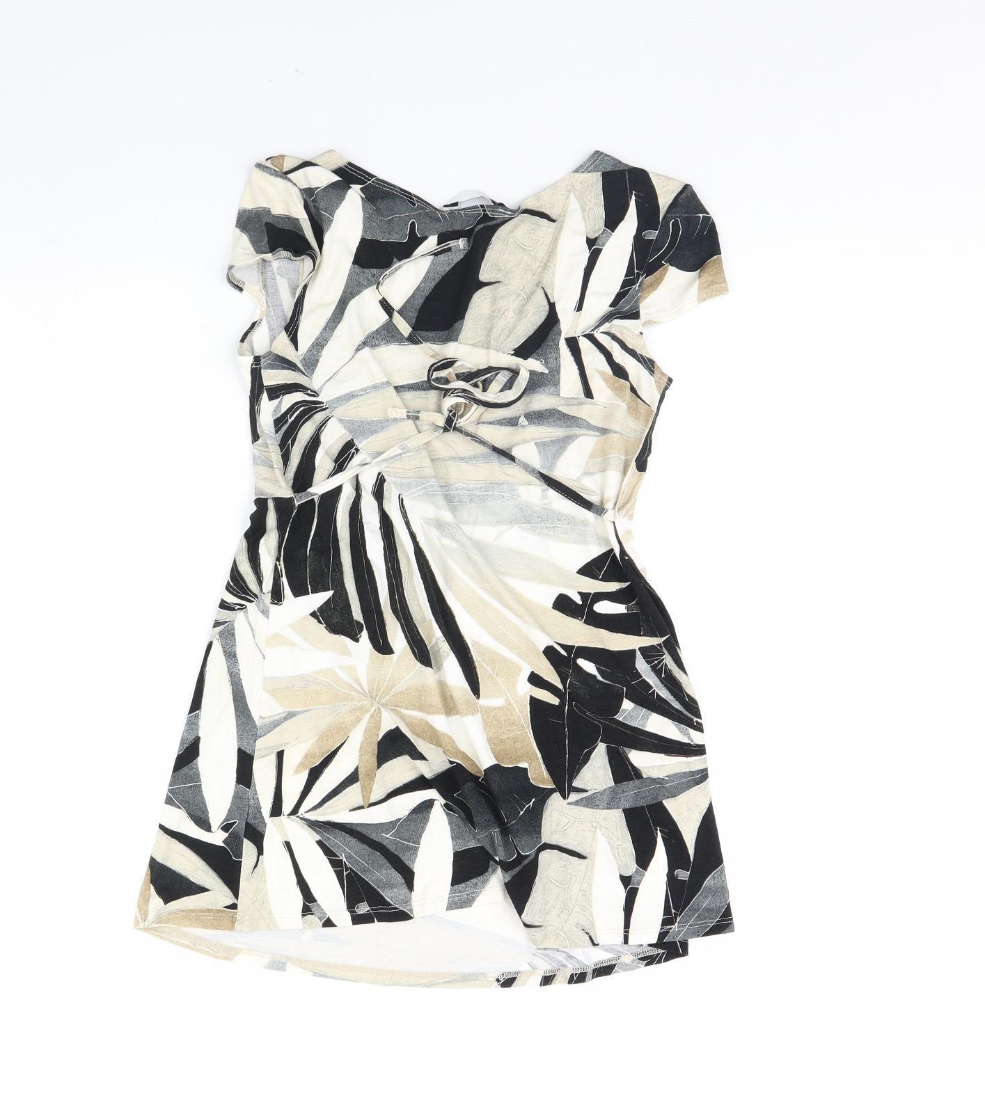 BHS Womens Black Floral  Basic Blouse Size 10