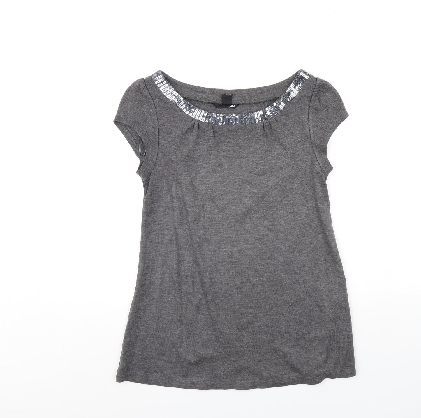 H&M Womens Grey   Basic Blouse Size M