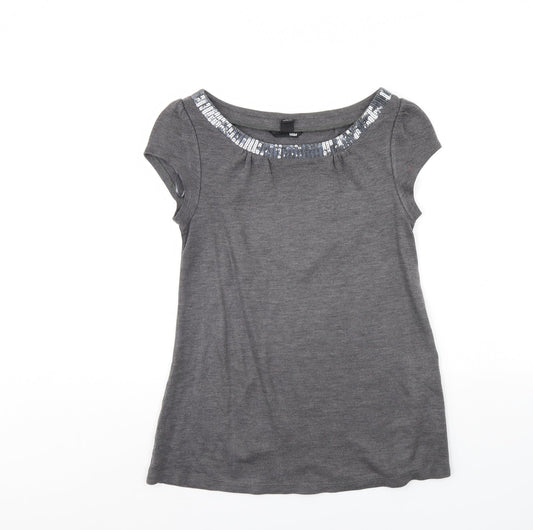 H&M Womens Grey   Basic Blouse Size M