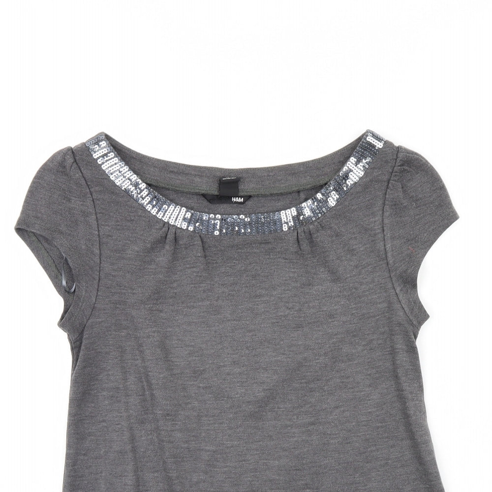 H&M Womens Grey   Basic Blouse Size M