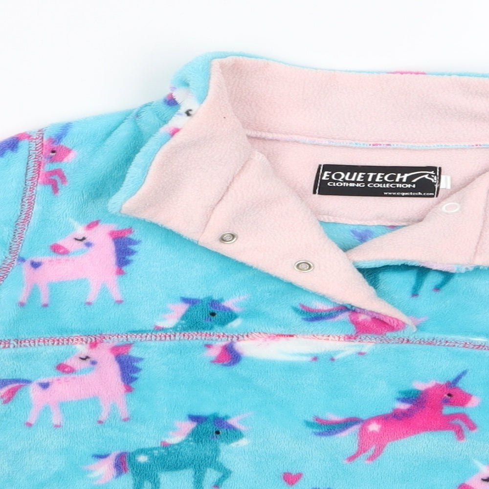 Equitech Girls Multicoloured Animal Print  Pullover Casual Size XL  - Unicorn logo Fleece