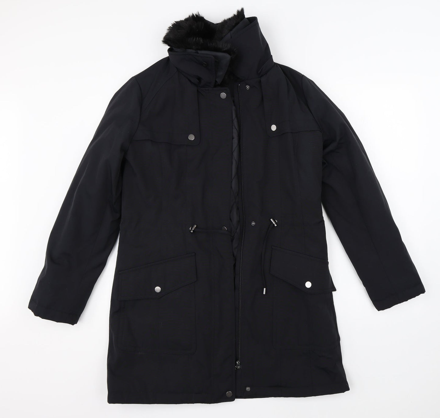 Marks & Spencer Womens Black   Overcoat Coat Size S