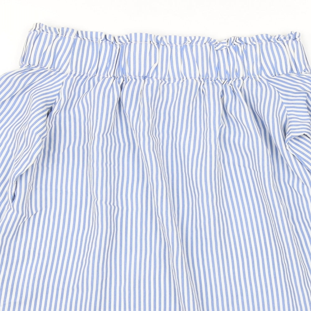 H&M Womens Blue Striped  Basic Blouse Size 4
