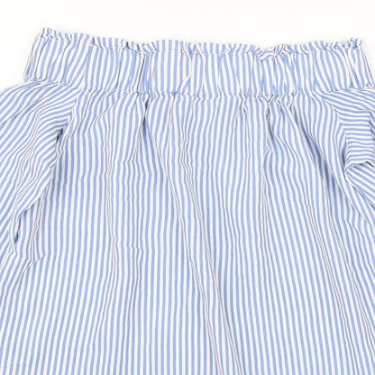 H&M Womens Blue Striped  Basic Blouse Size 4