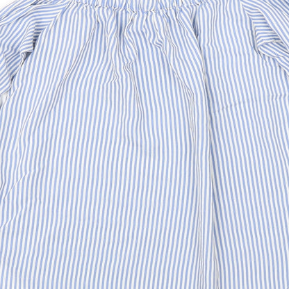 H&M Womens Blue Striped  Basic Blouse Size 4