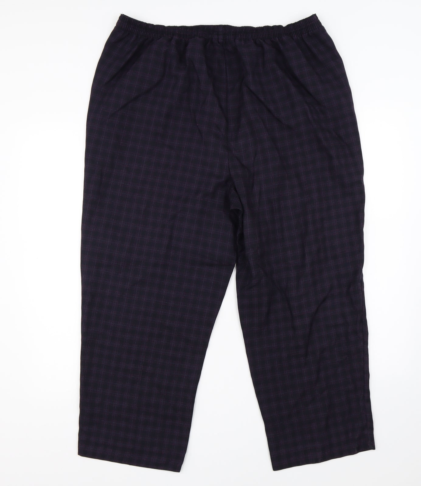 BM Womens Purple Check  Dress Pants Trousers Size 18 L23 in