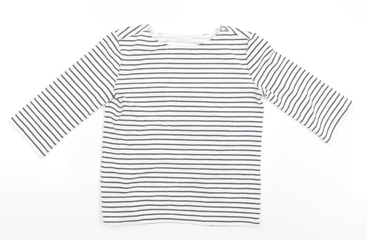 Pandini Womens White Striped  Pullover Jumper Size M