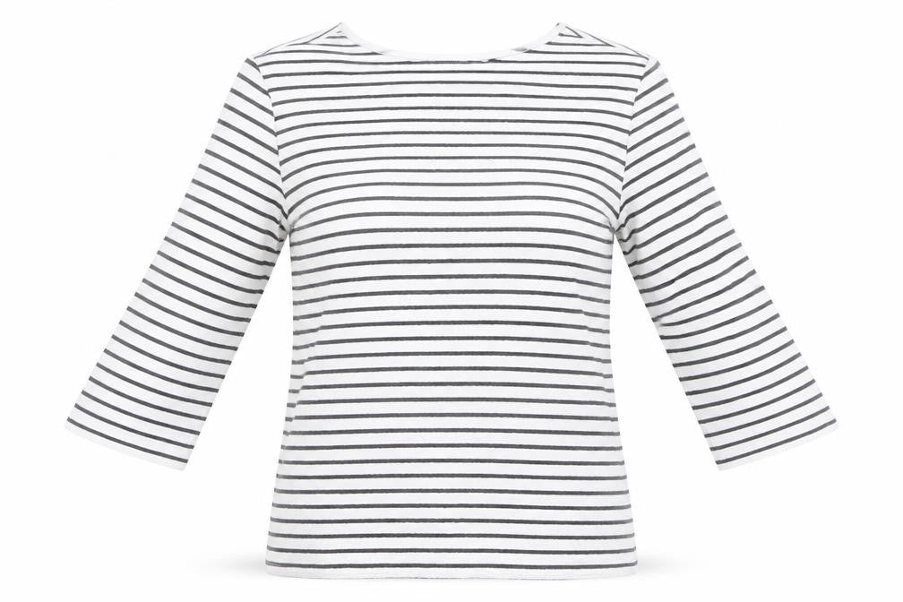 Pandini Womens White Striped  Pullover Jumper Size M