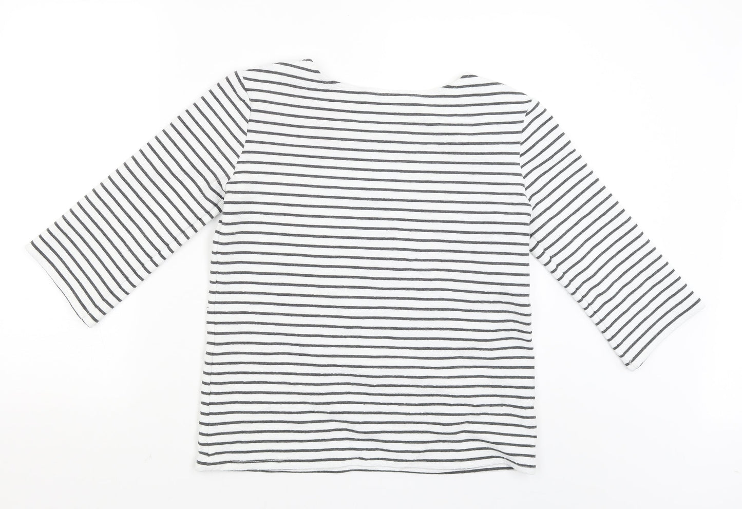 Pandini Womens White Striped  Pullover Jumper Size M