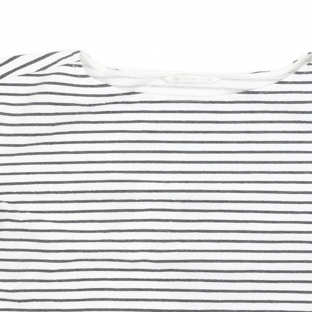Pandini Womens White Striped  Pullover Jumper Size M