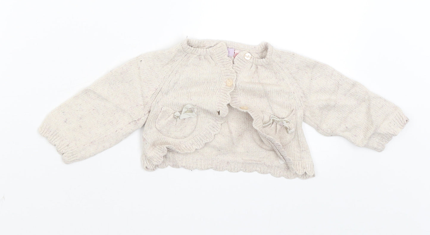 Monsoon Girls Beige   Cardigan Jumper Size 3-6 Months