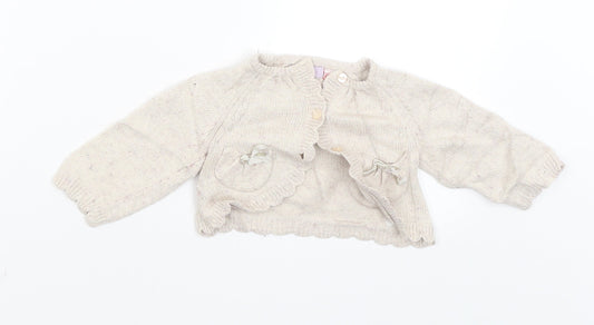 Monsoon Girls Beige   Cardigan Jumper Size 3-6 Months