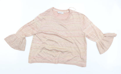 Per Una Womens Pink Striped  Basic Blouse Size 16