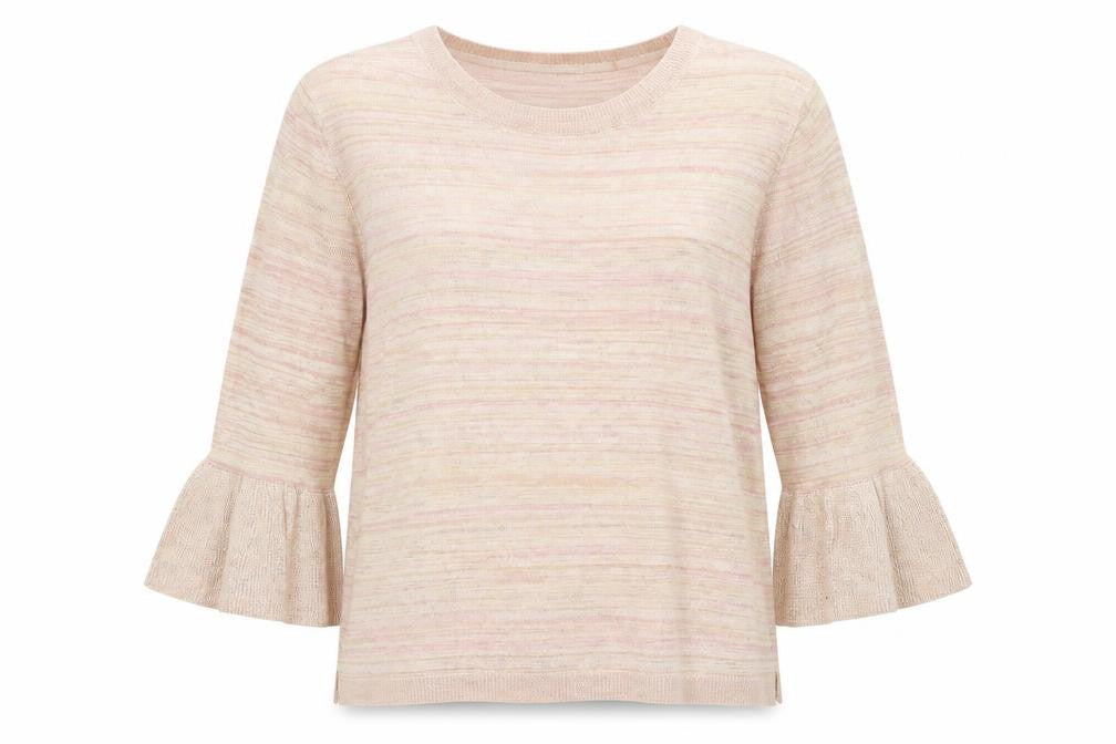 Per Una Womens Pink Striped  Basic Blouse Size 16
