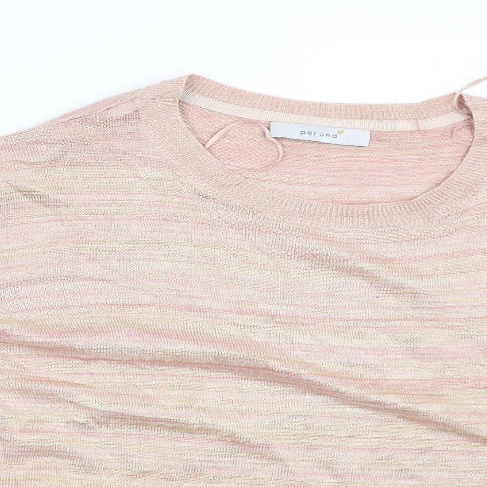 Per Una Womens Pink Striped  Basic Blouse Size 16