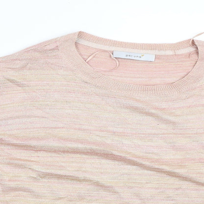 Per Una Womens Pink Striped  Basic Blouse Size 16