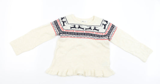 H&M Girls Beige   Pullover Jumper Size 9-10 Years