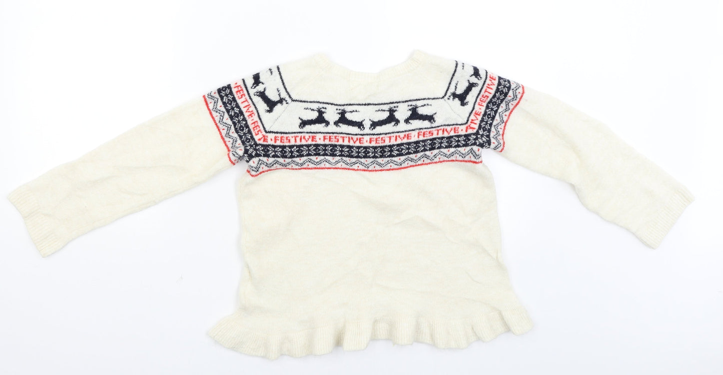 H&M Girls Beige   Pullover Jumper Size 9-10 Years