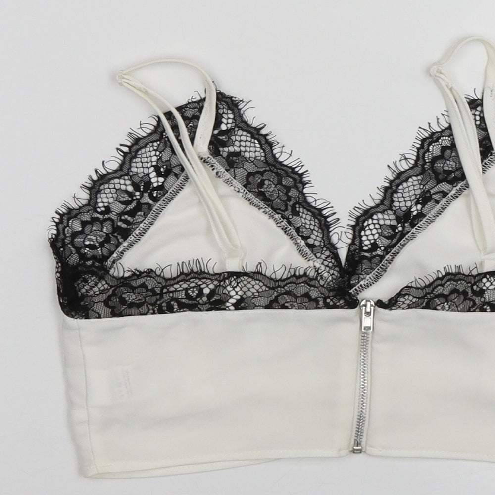 Missguided Womens White   Cropped Tank Size 4