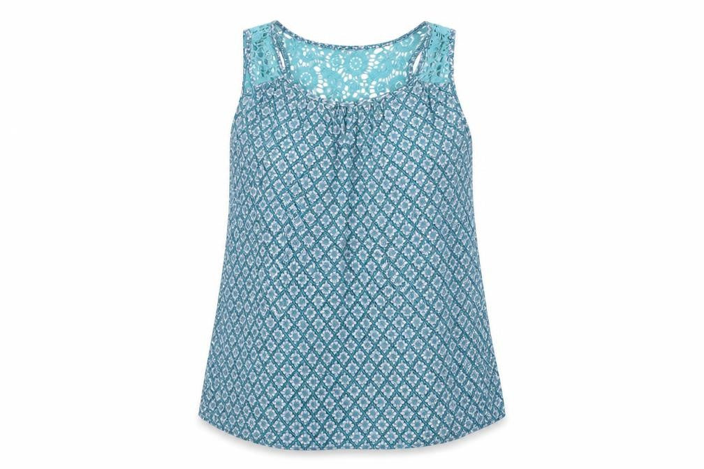 NEXT Womens Blue Floral  Basic Blouse Size 6