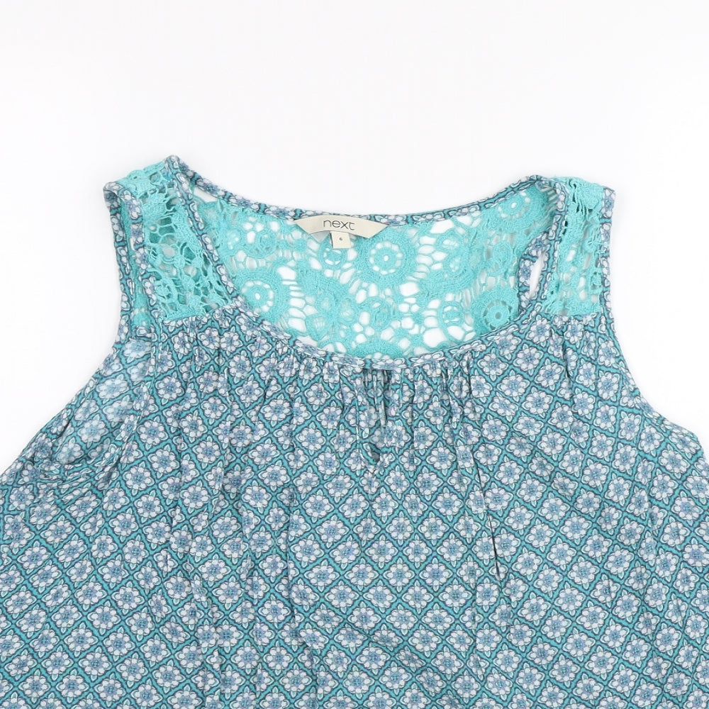 NEXT Womens Blue Floral  Basic Blouse Size 6