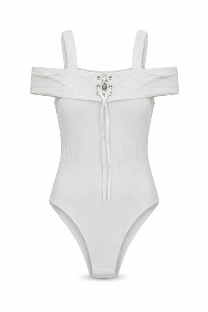 Primark Womens White   Bodysuit One-Piece Size 8