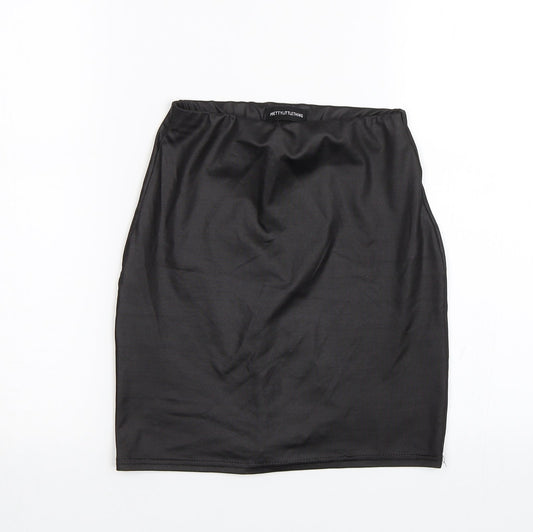 PRETTYLITTLETHING Womens Black   Mini Skirt Size 4