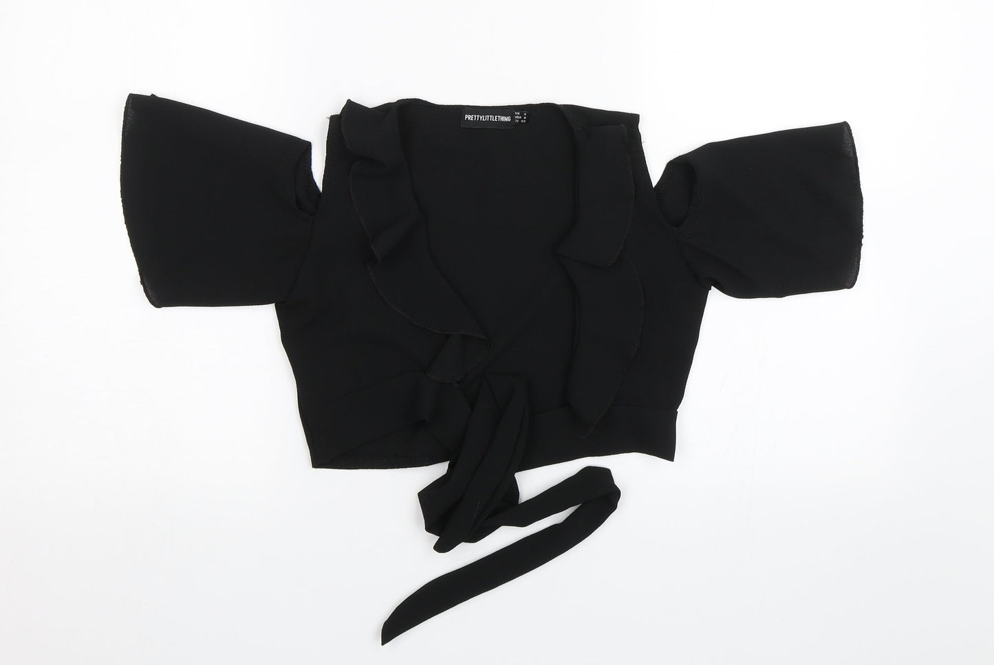PRETTYLITTLETHING Womens Black   Basic Blouse Size 4