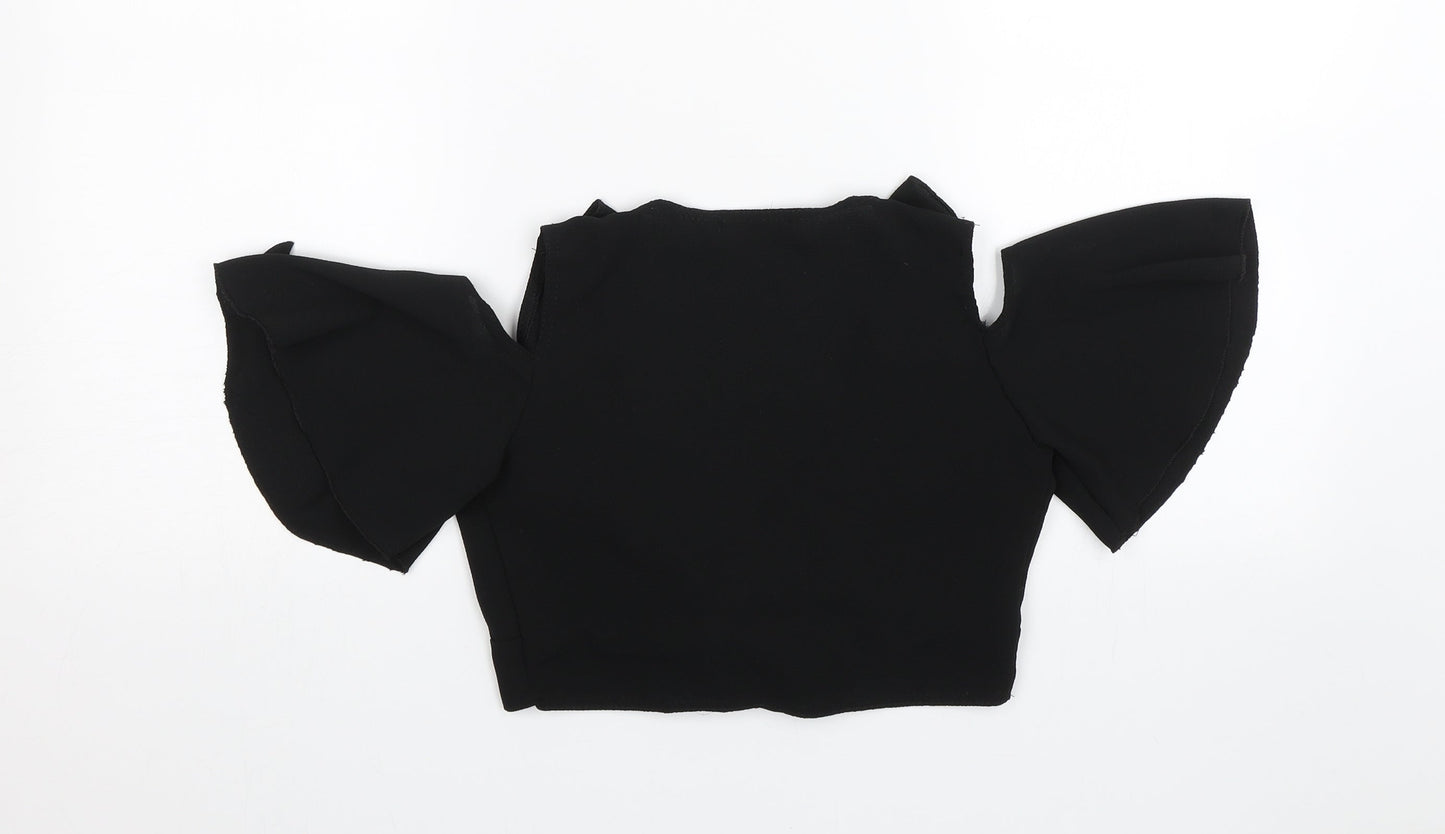 PRETTYLITTLETHING Womens Black   Basic Blouse Size 4