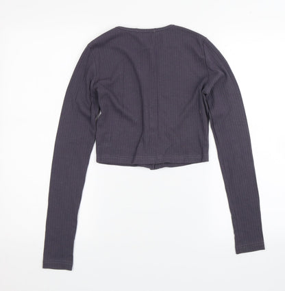 Back view of Missguided women’s purple basic blouse, size UK 6