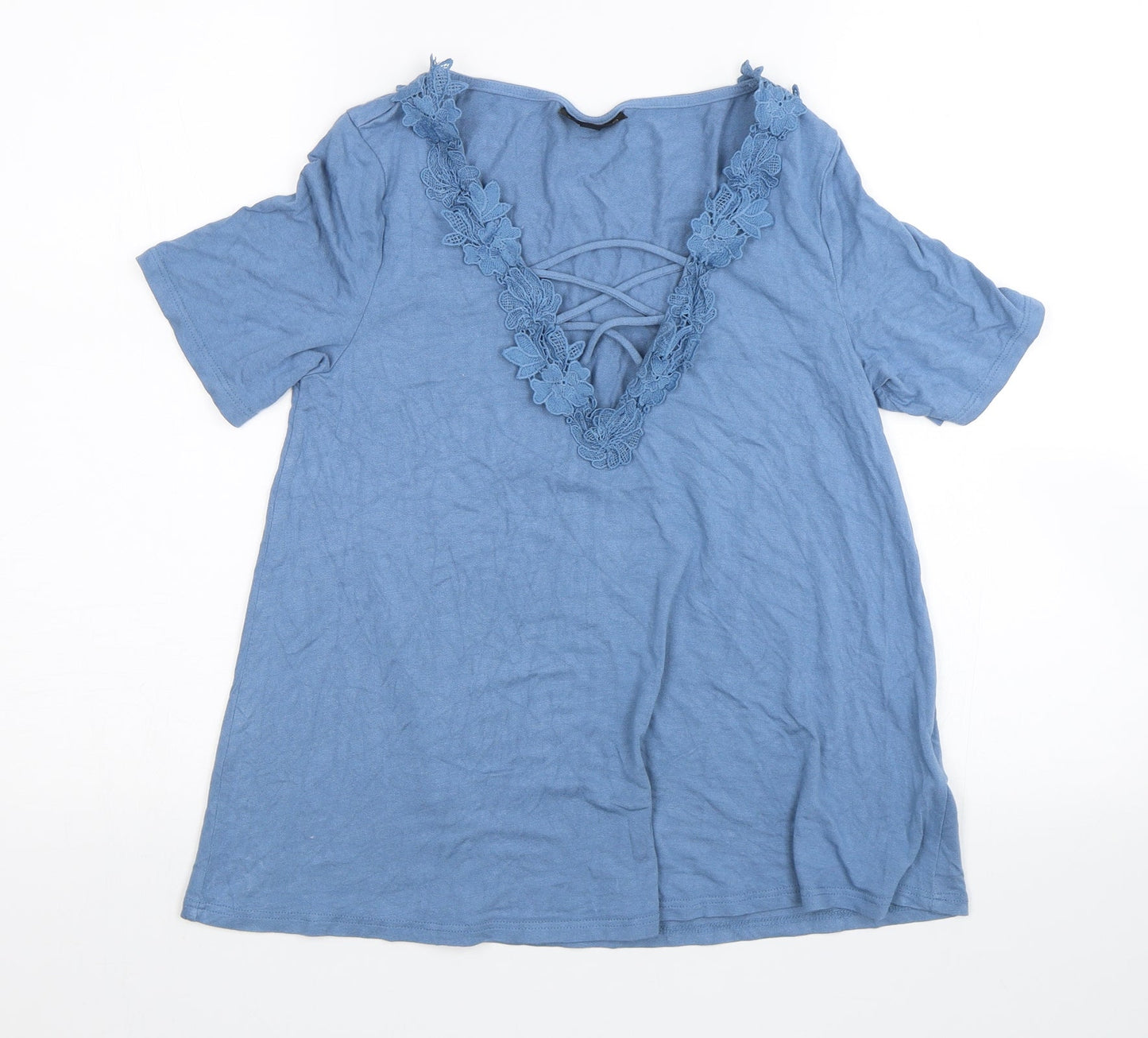 Topshop Womens Blue   Basic Blouse Size 8