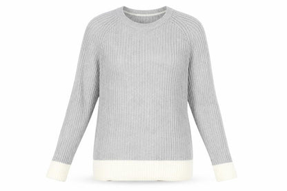 Front view of Crew Clothing Grey Striped jumper, size 12