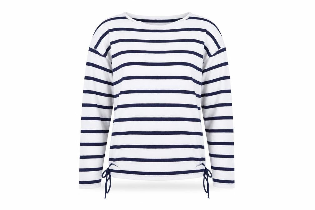 TU Womens White Striped  Pullover Jumper Size 12