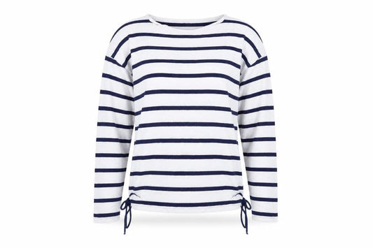 Tu Womens White Striped  Pullover Jumper Size 12