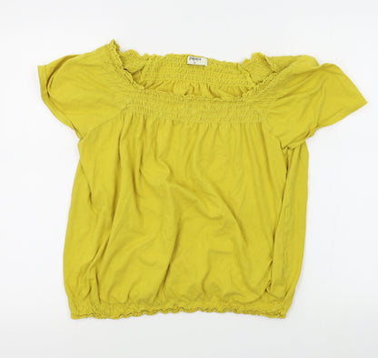 Additional front view of Papaya women’s yellow basic blouse, size UK 12
