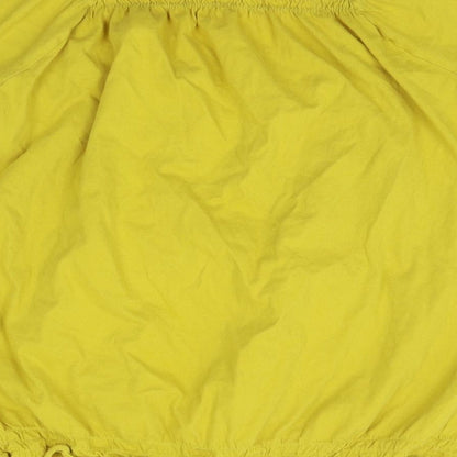 Brand and care label for Papaya women’s yellow basic blouse, size UK 12