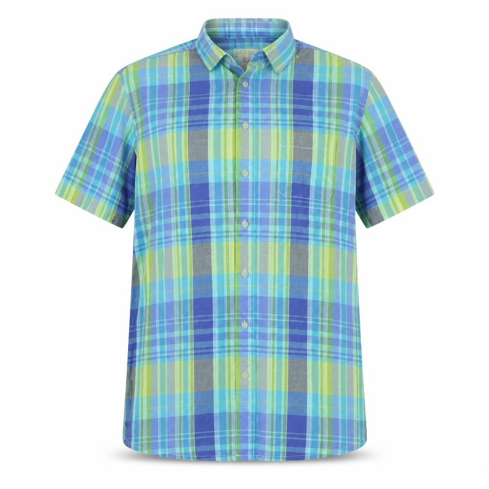 Bar Harbour Mens Blue Plaid   Button-Up Size M