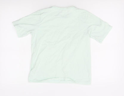 Back view of Nutmeg girls’ green basic t-shirt, size 12-13, years