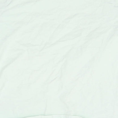 Brand and care label for Nutmeg girls’ green basic t-shirt, size 12-13, years