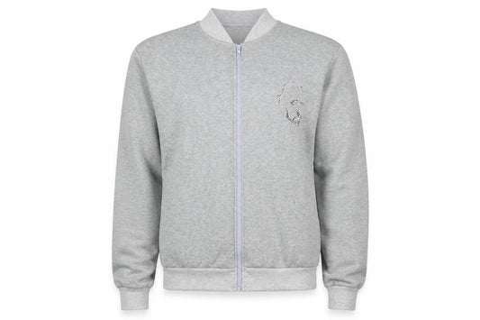 Preworn Mens Grey   Full Zip Sweatshirt Size L  - abstract face