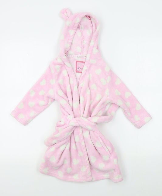 Young Dimension Girls Pink Polka Dot   Robe Size 4-5 Years