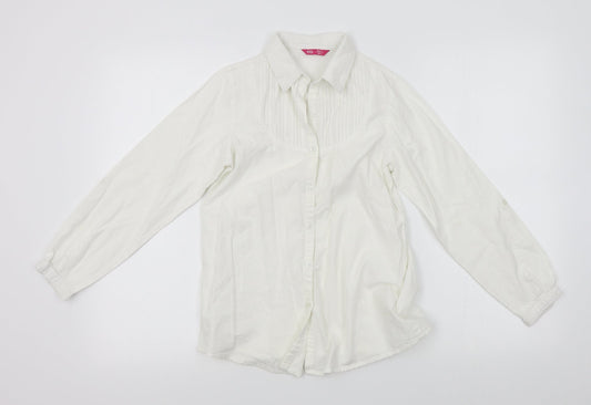 Young Dimension Girls White   Basic Button-Up Size 10-11 Years