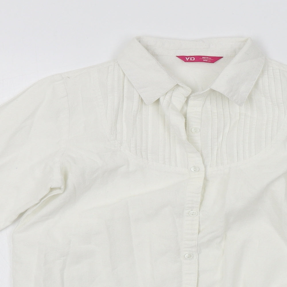 Young Dimension Girls White   Basic Button-Up Size 10-11 Years