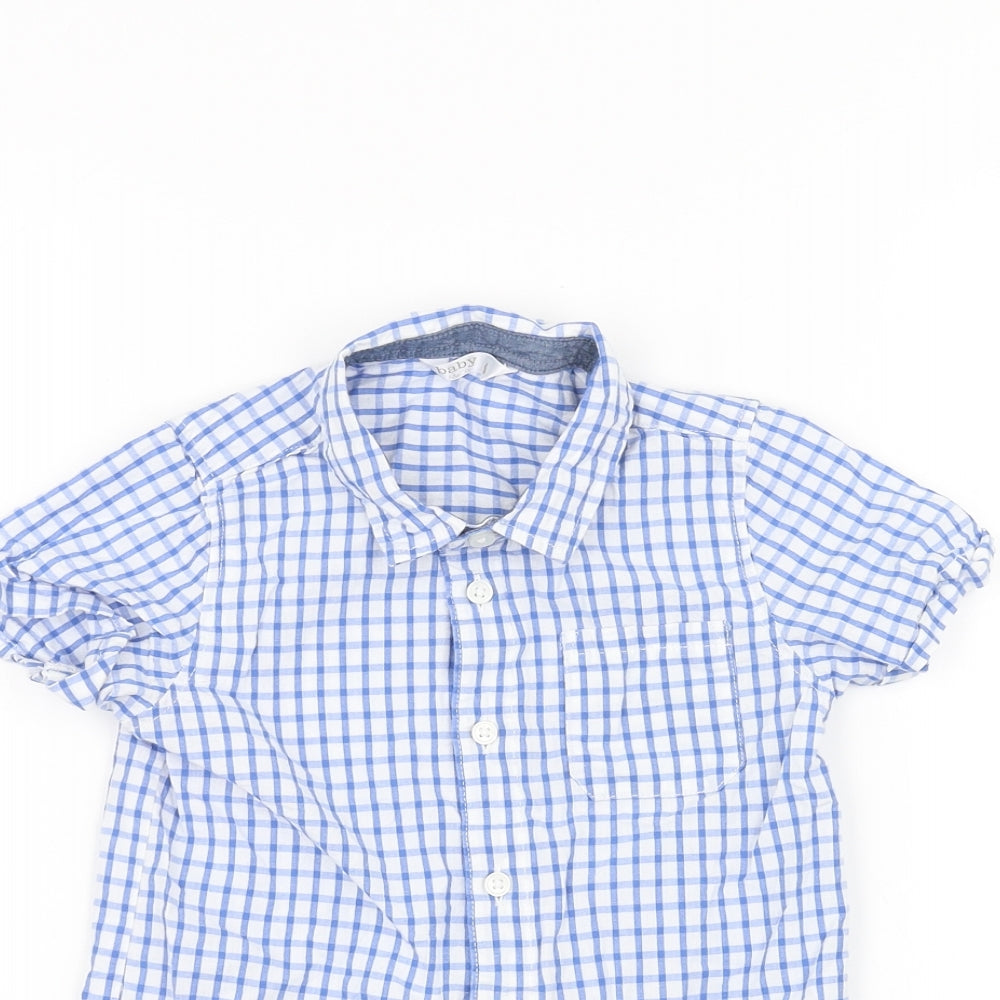 M&Co Boys Blue   Basic Button-Up Size 3-4 Years